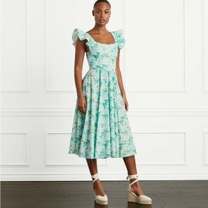 Hill House The Daphne Dress Stretch Back Cinched Rose Print